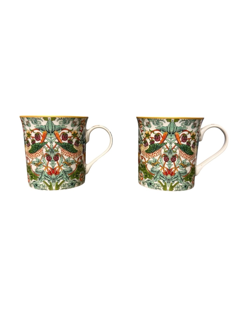 William Morris Strawberry Thief  Bone China Mugs - set of 2